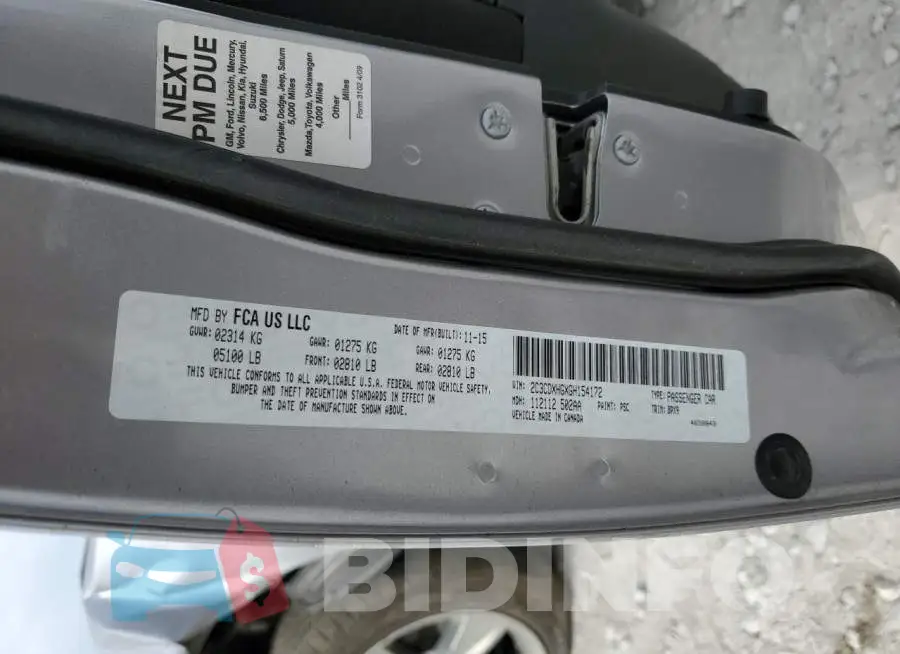 2C3CDXHGXGH154172 Photo# 12