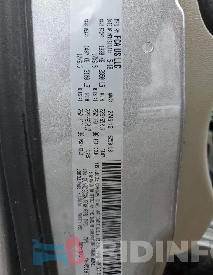 2C4RDGCGXJR301038 Photo# 12