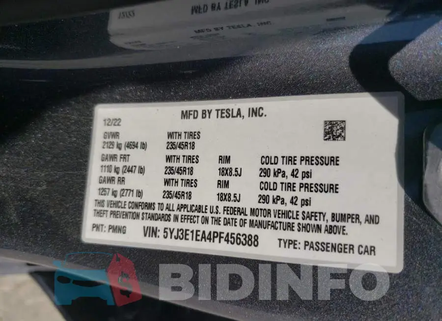 5YJ3E1EA4PF456388 Photo# 12