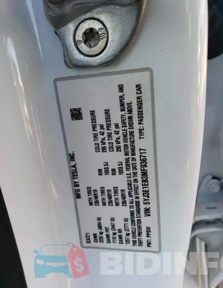 5YJ3E1EB3MF936717 Photo# 12
