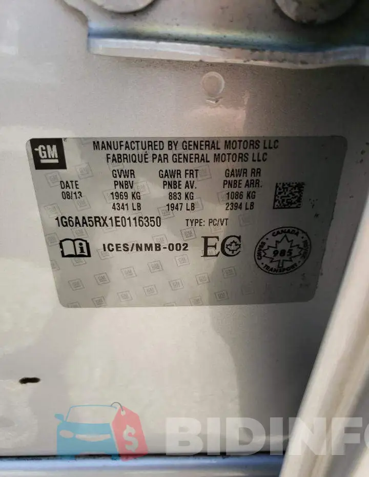 1G6AA5RX1E0116350 Photo# 13