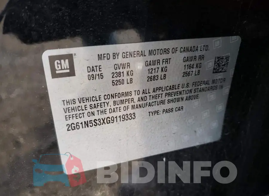2G61N5S3XG9119333 Photo# 12