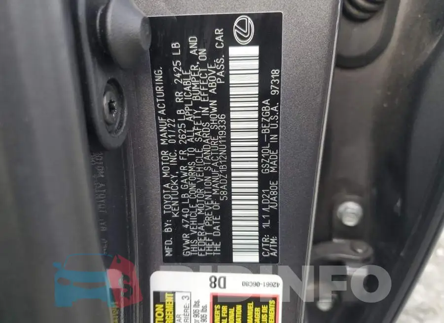 58ADZ1B12NU119336 Photo# 13