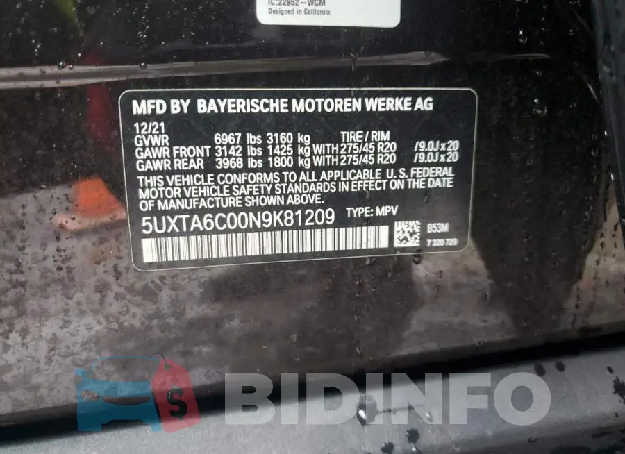 5UXTA6C00N9K81209 Photo# 14