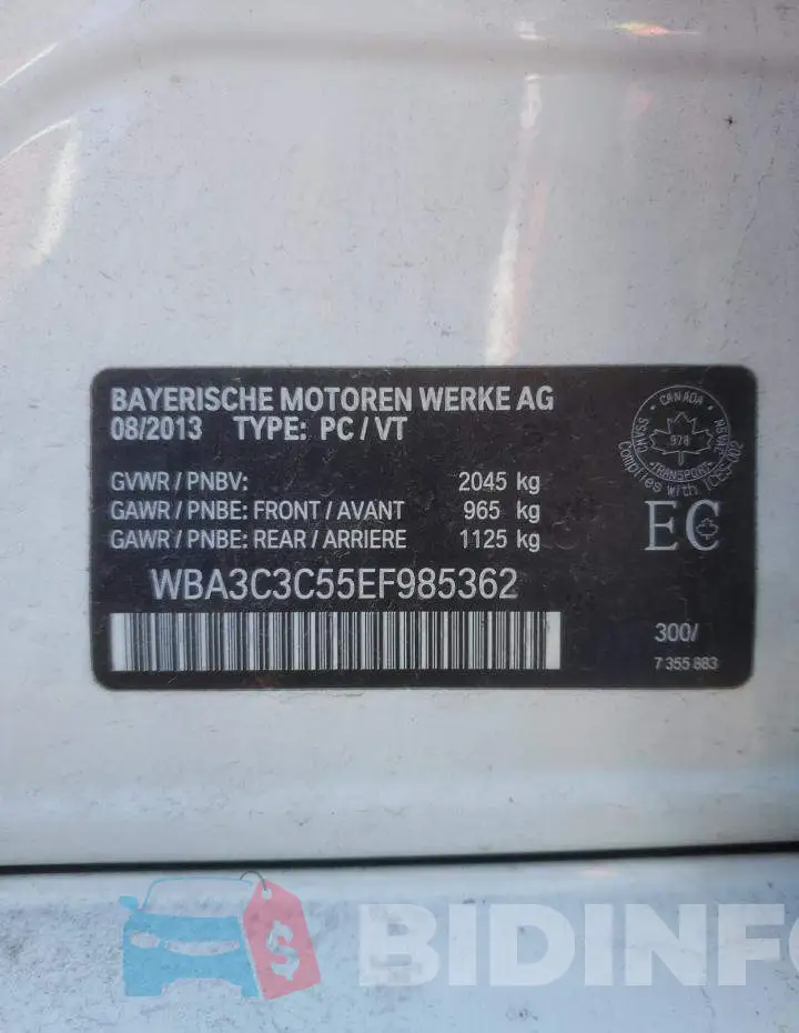 WBA3C3C55EF985362 Photo# 12