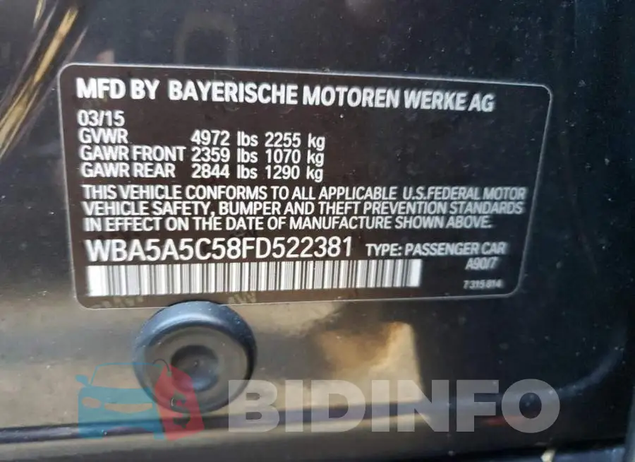 WBA5A5C58FD522381 Photo# 13