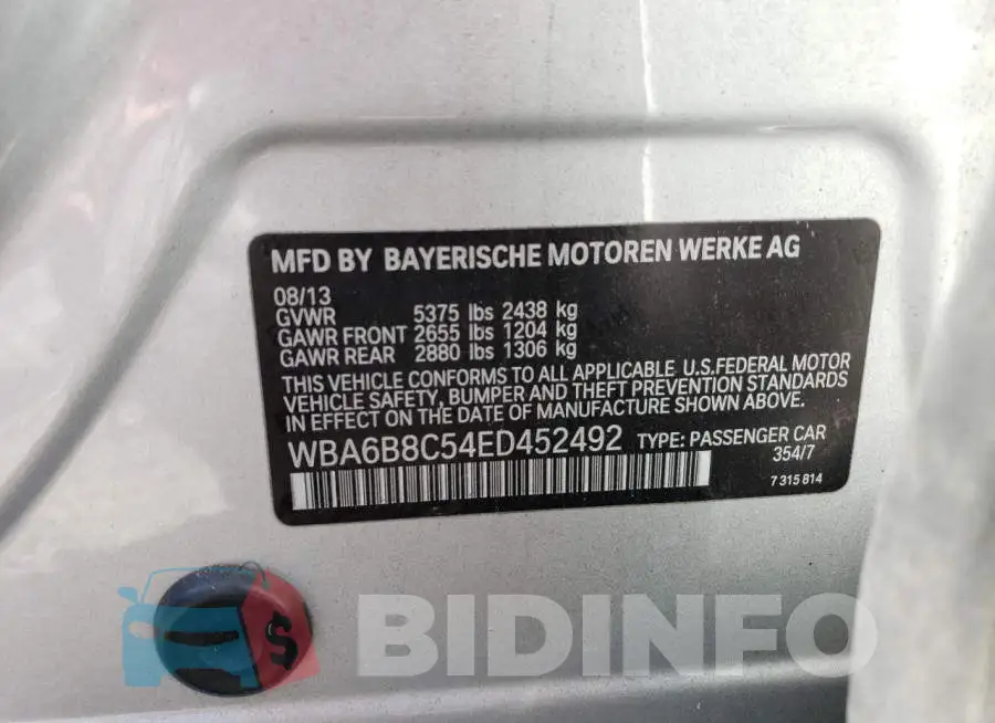 WBA6B8C54ED452492 Photo# 12