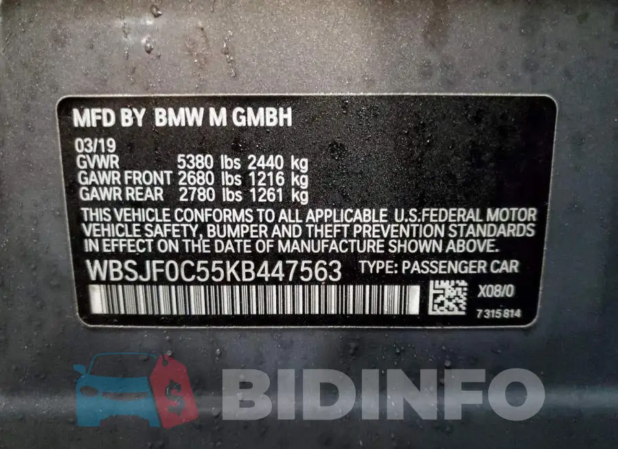 WBSJF0C55KB447563 Photo# 12