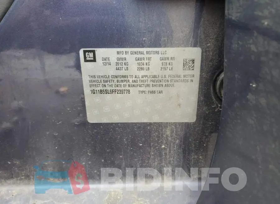 1G11B5SL6FF239778 Photo# 12