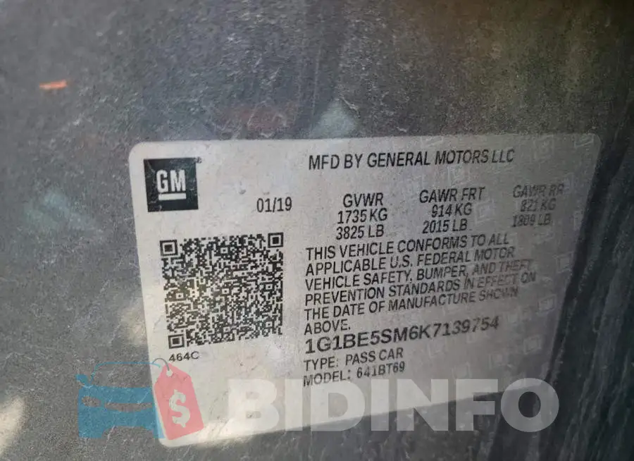 1G1BE5SM6K7139754 Photo# 13
