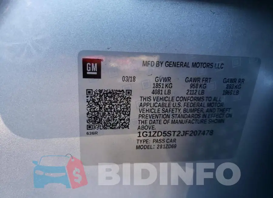1G1ZD5ST2JF207478 Photo# 13