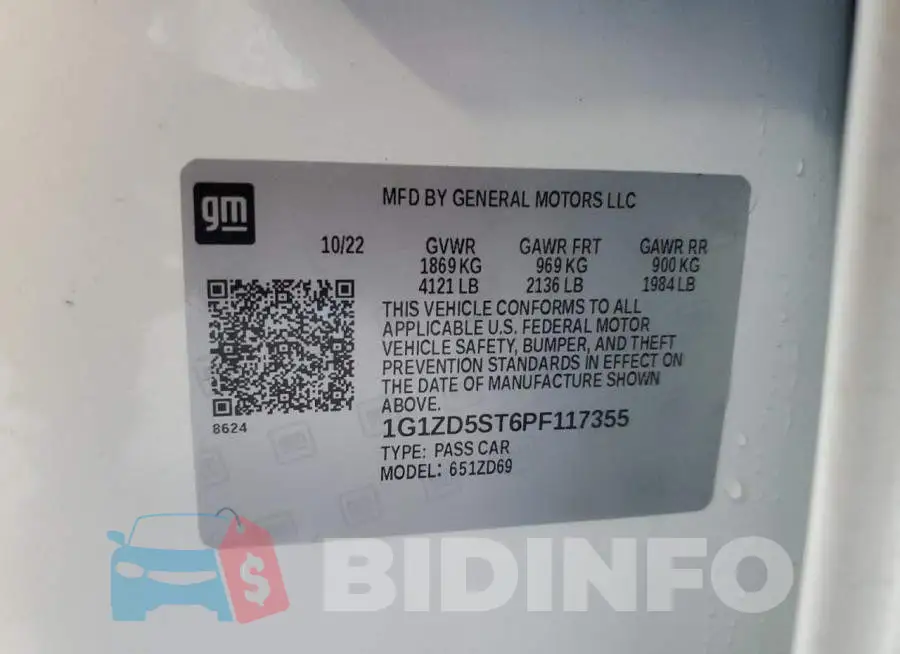 1G1ZD5ST6PF117355 Photo# 12