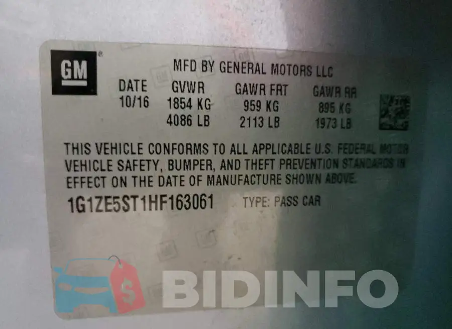 1G1ZE5ST1HF163061 Photo# 12