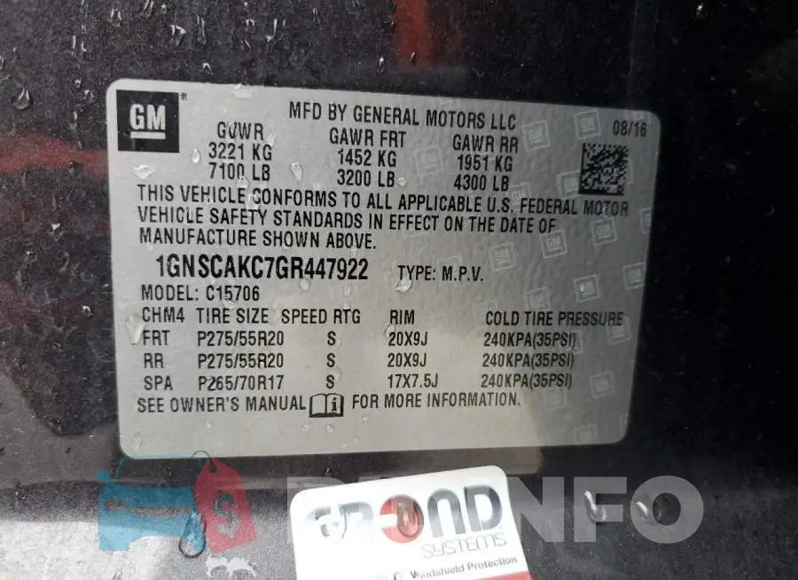 1GNSCAKC7GR447922 Photo# 12