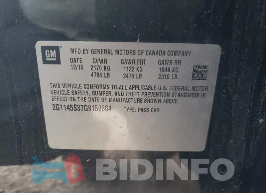 2G1145S37G9150564 Photo# 13