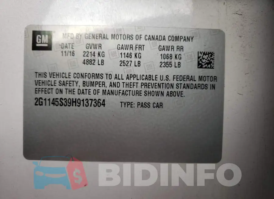 2G1145S39H9137364 Photo# 13