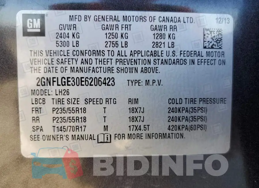 2GNFLGE30E6206423 Photo# 13