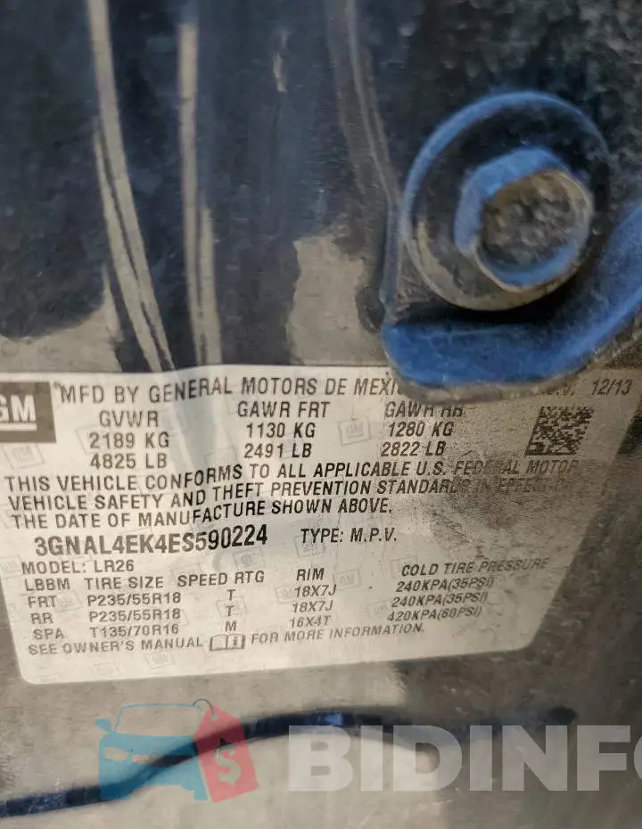 3GNAL4EK4ES590224 Photo# 13