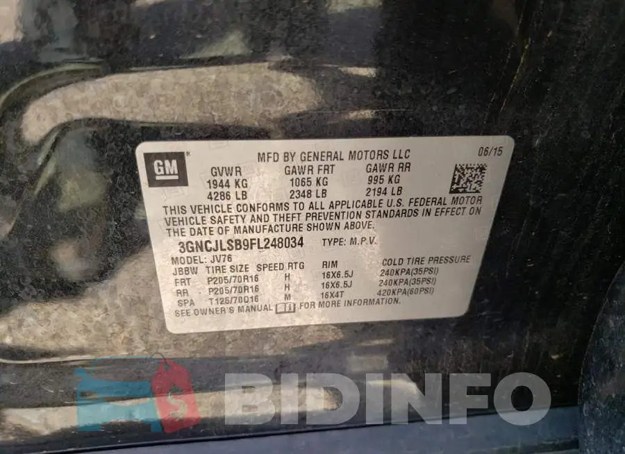 3GNCJLSB9FL248034 Photo# 14