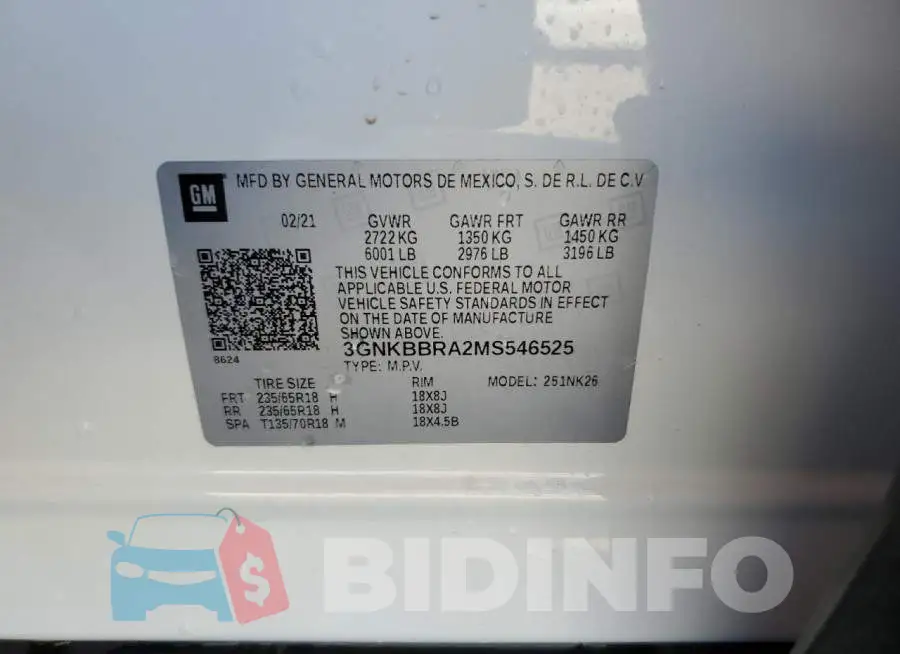 3GNKBBRA2MS546525 Photo# 14
