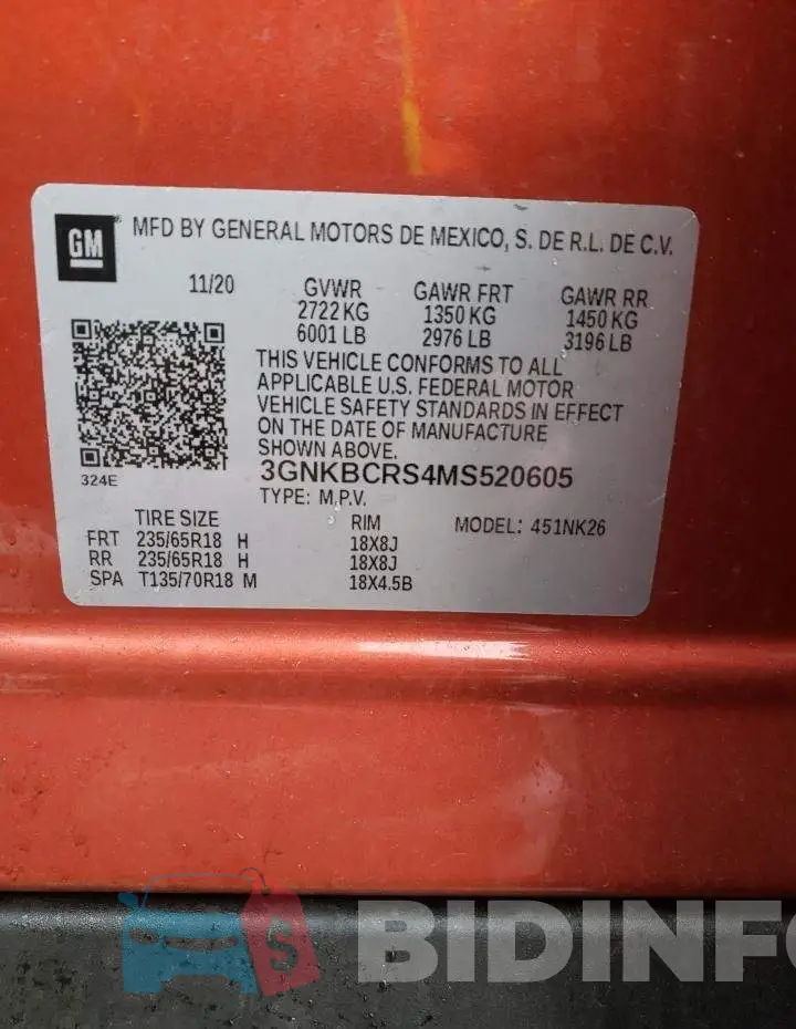 3GNKBCRS4MS520605 Photo# 13