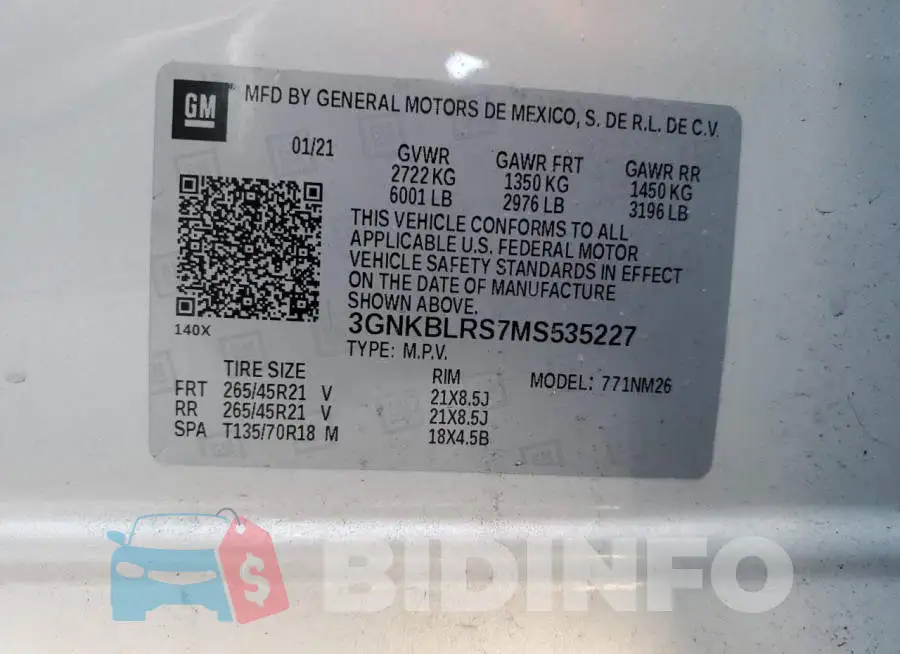 3GNKBLRS7MS535227 Photo# 13