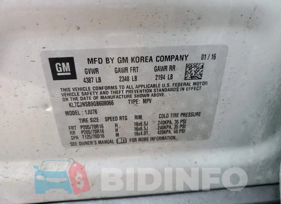 KL7CJNSB9GB608066 Photo# 12