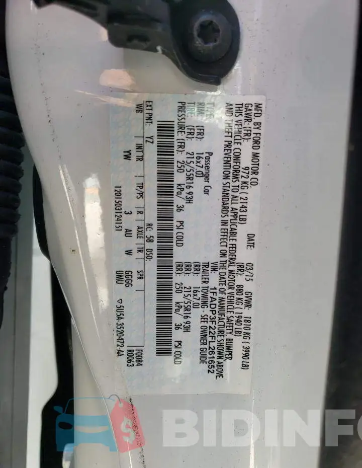 1FADP3F22FL261652 Photo# 13