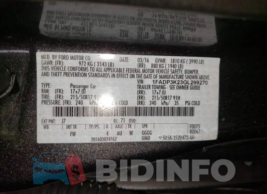 1FADP3K23GL299270 Photo# 12