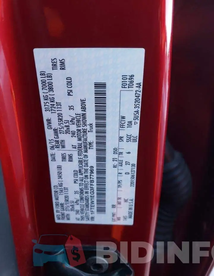 1FTEW1EG3FFB77969 Photo# 13