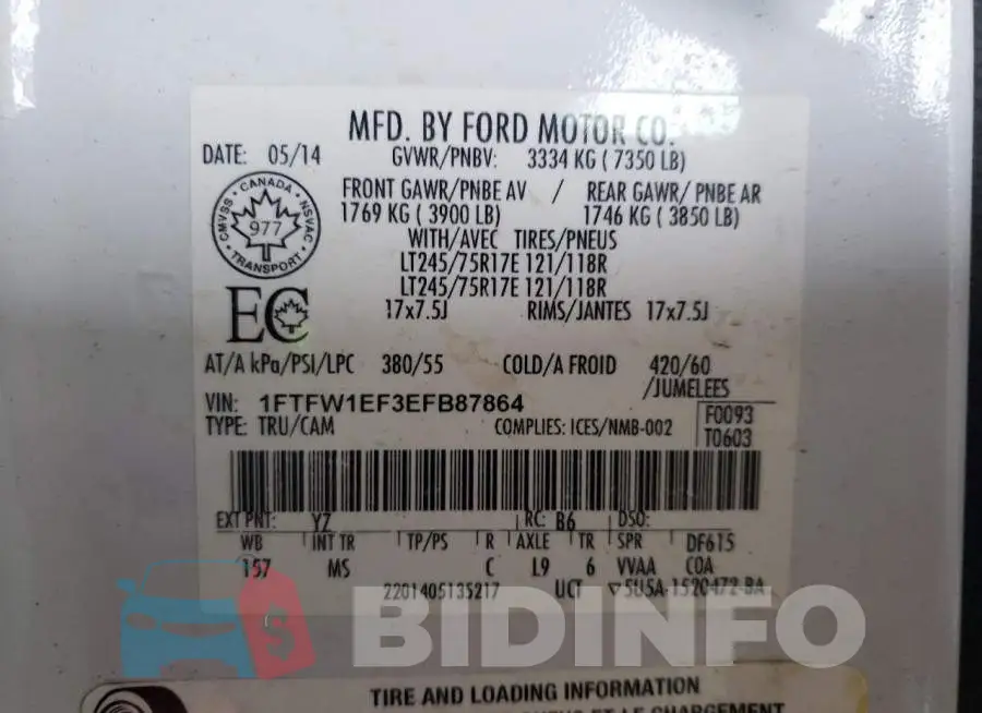 1FTFW1EF3EFB87864 Photo# 12
