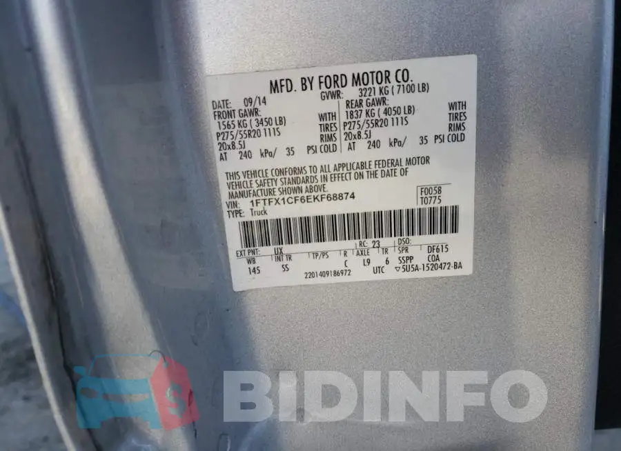 1FTFX1CF6EKF68874 Photo# 12