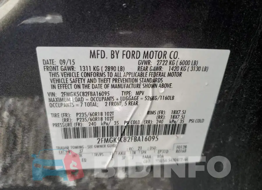 2FMGK5C82FBA16095 Photo# 14