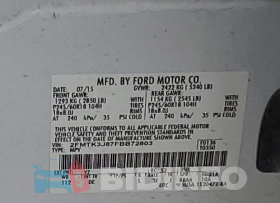 2FMTK3J87FBB72803 Photo# 13
