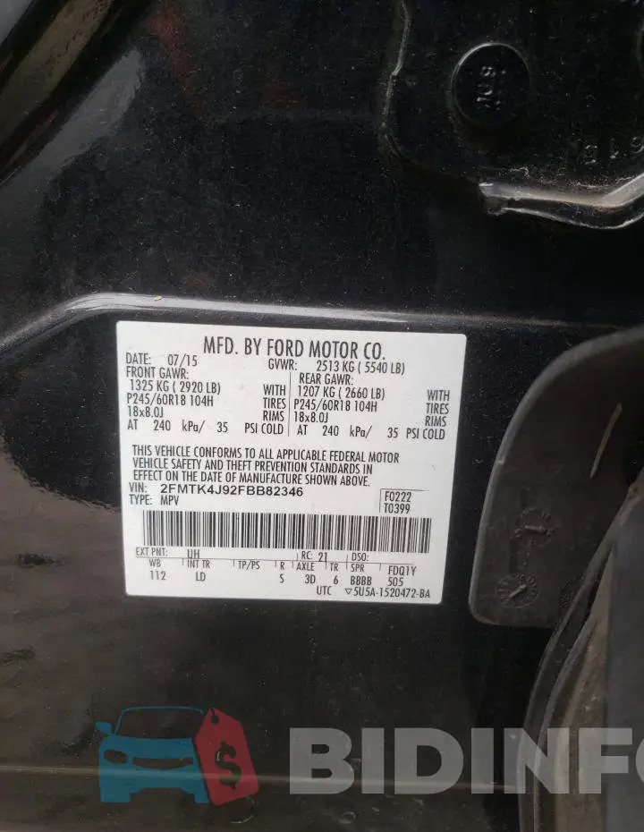 2FMTK4J92FBB82346 Photo# 13