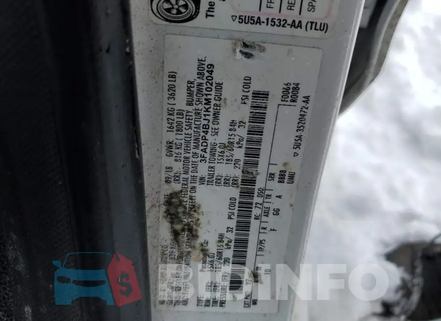 3FADP4BJ1KM102049 Photo# 12