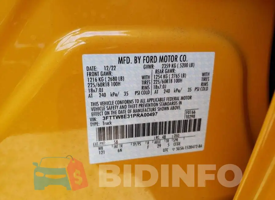 3FTTW8E31PRA00497 Photo# 12