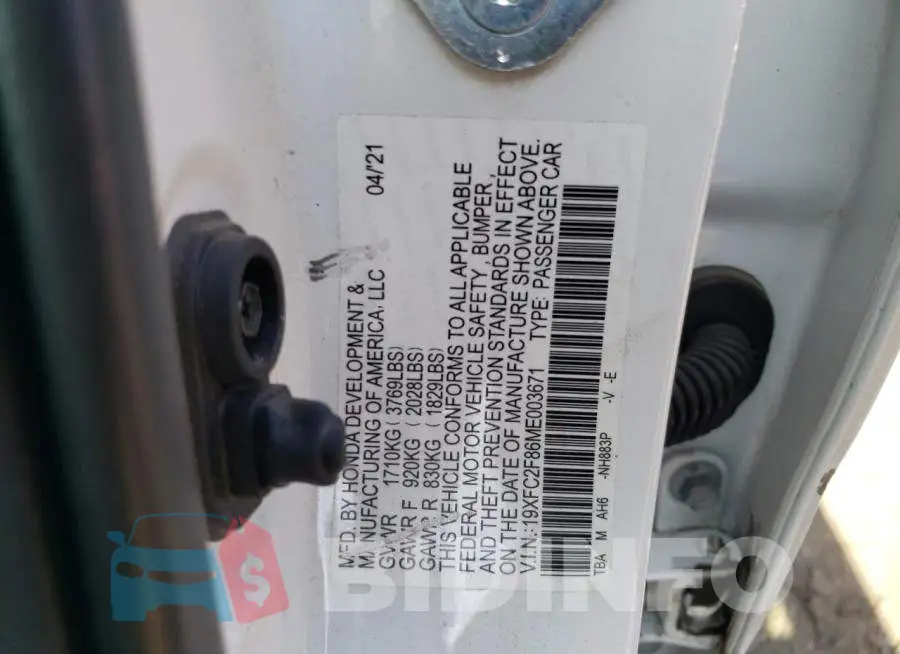 19XFC2F86ME003671 Photo# 13