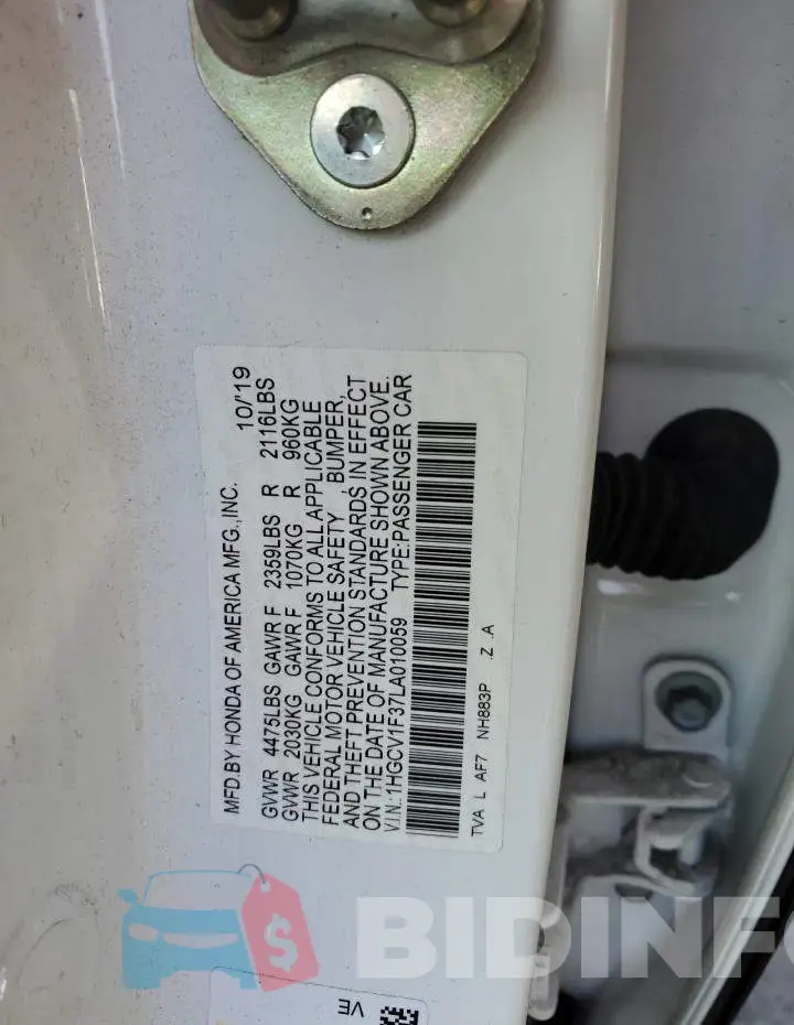 1HGCV1F37LA010059 Photo# 12