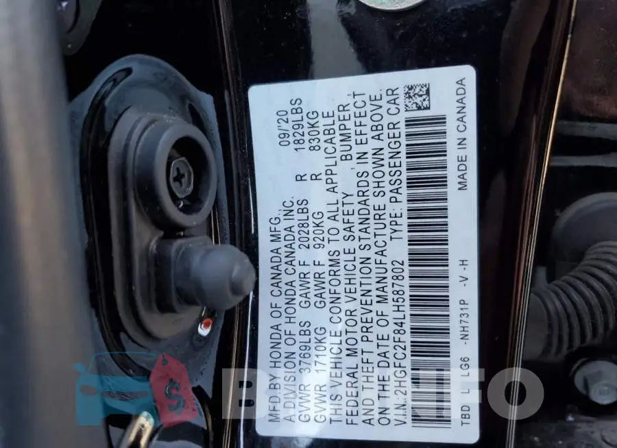 2HGFC2F84LH587802 Photo# 12
