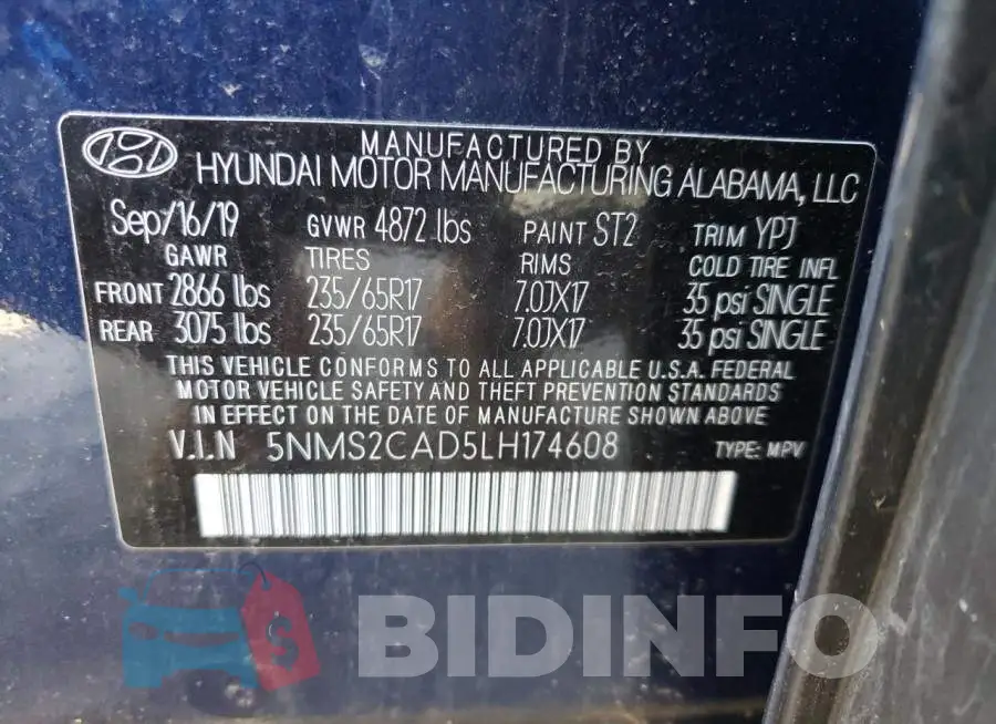 5NMS2CAD5LH174608 Photo# 13