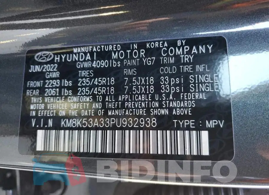 KM8K53A33PU932938 Photo# 12