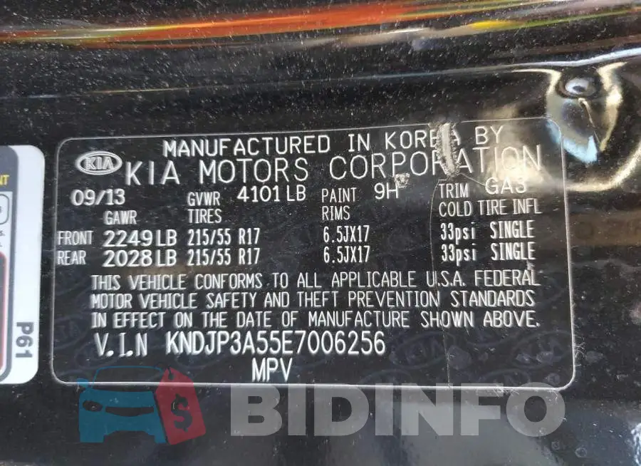 KNDJP3A55E7006256 Photo# 12