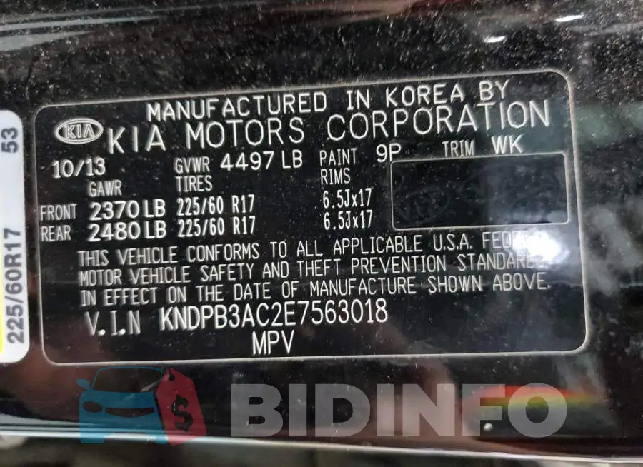 KNDPB3AC2E7563018 Photo# 13