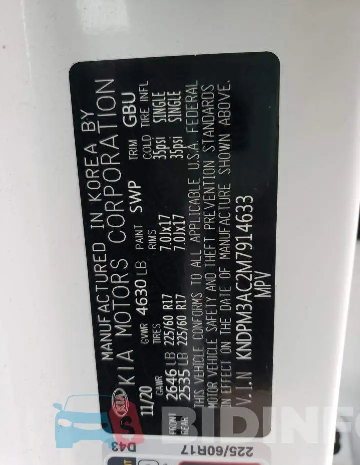 KNDPM3AC2M7914633 Photo# 13