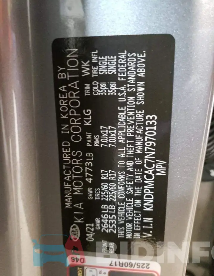 KNDPMCAC7N7970133 Photo# 12
