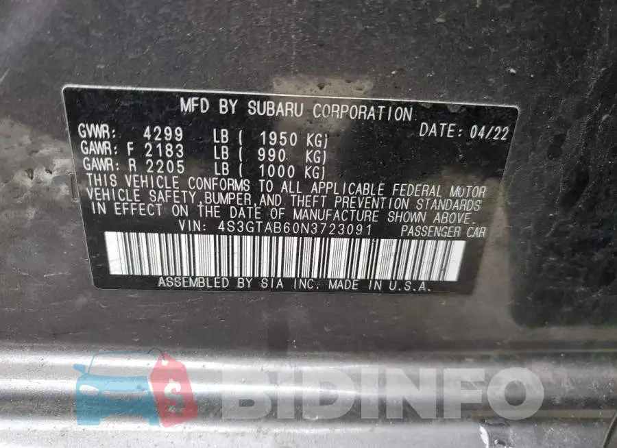 4S3GTAB60N3723091 Photo# 12