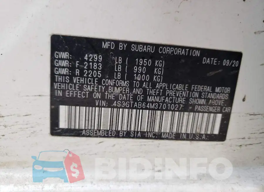 4S3GTAB64M3701027 Photo# 12