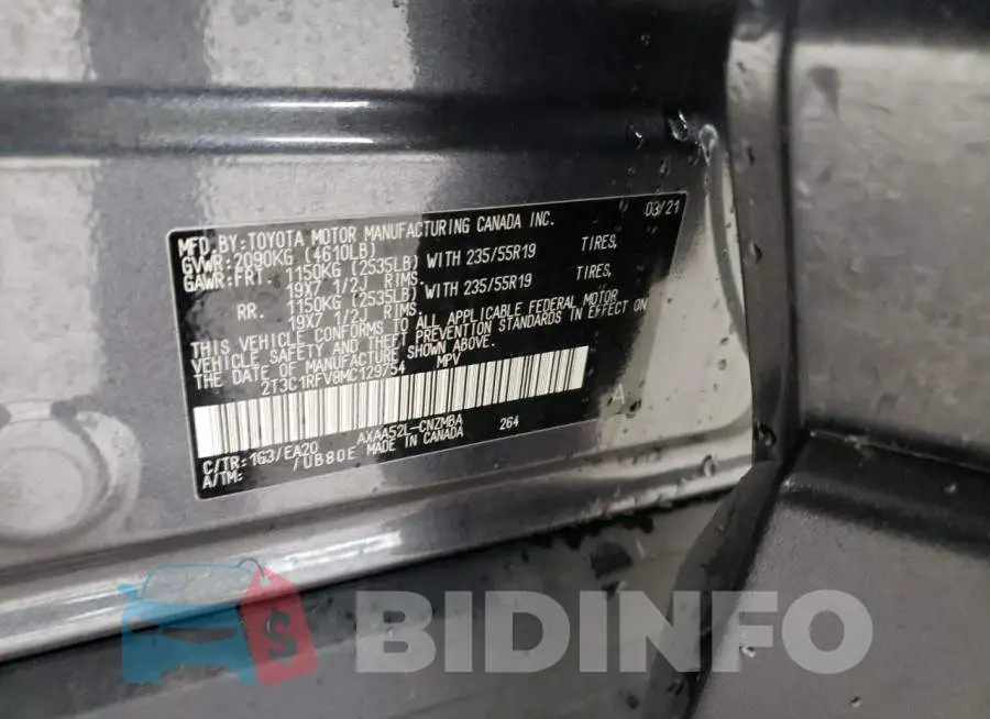 2T3C1RFV8MC129754 Photo# 13
