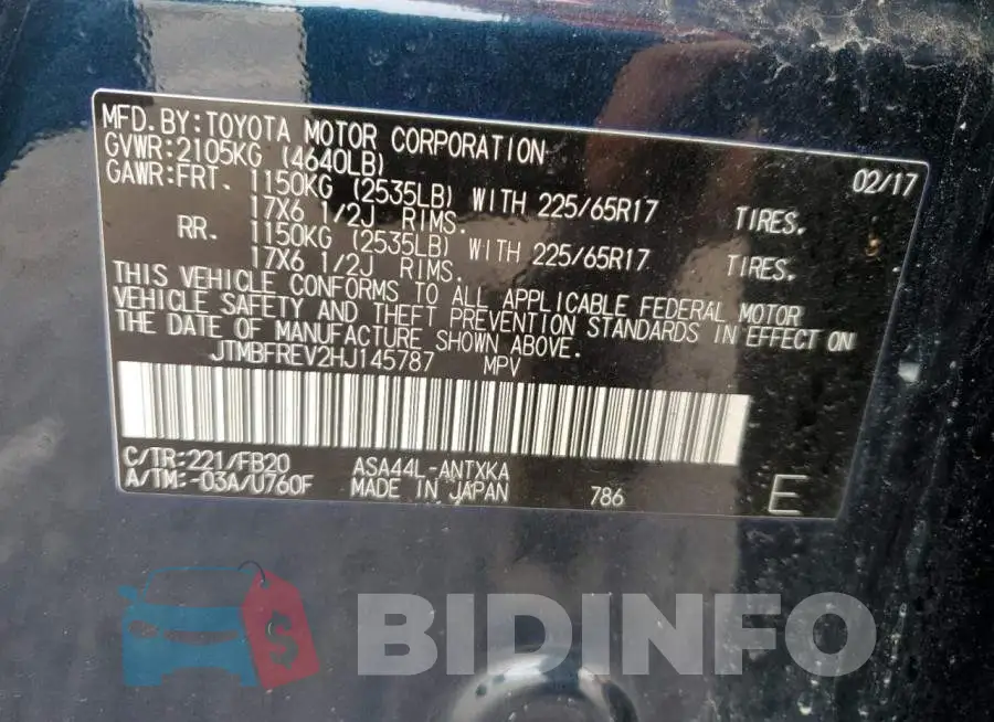 JTMBFREV2HJ145787 Photo# 14